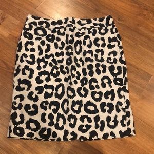 Loft black and white sz 10 leopard skirt
